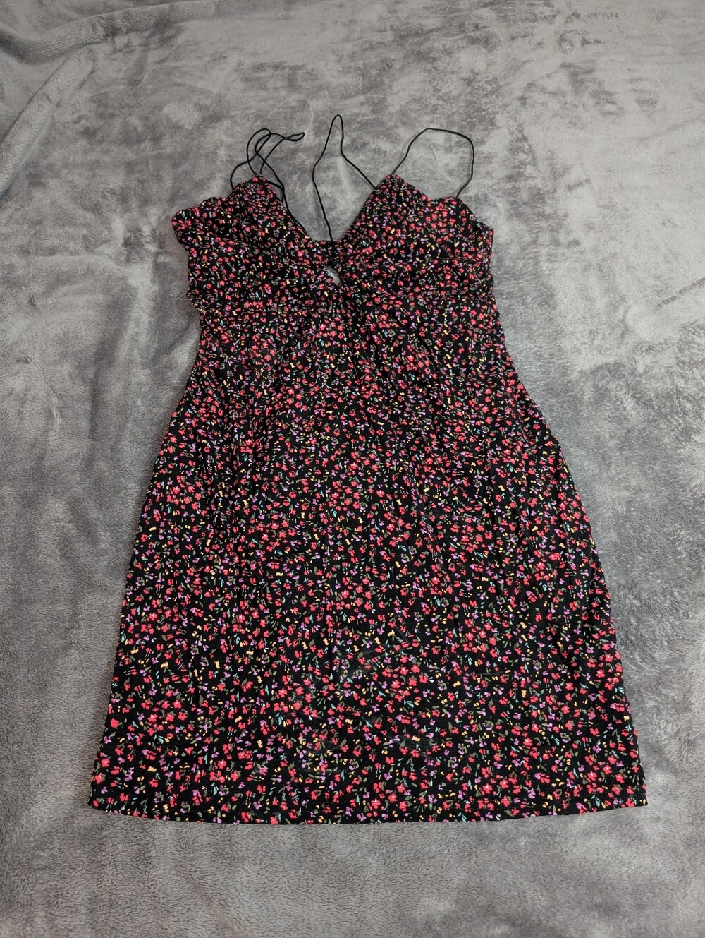 H&M Black Floral Mini Dress